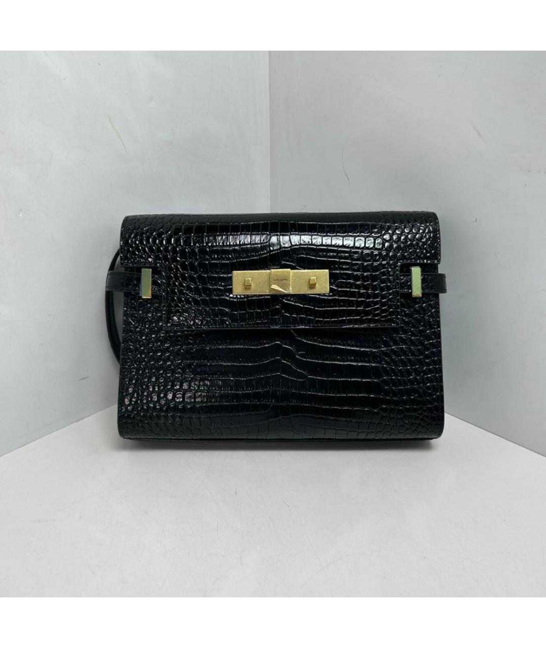 SAINT LAURENT Черная кожаная сумка через плечо, фото 9