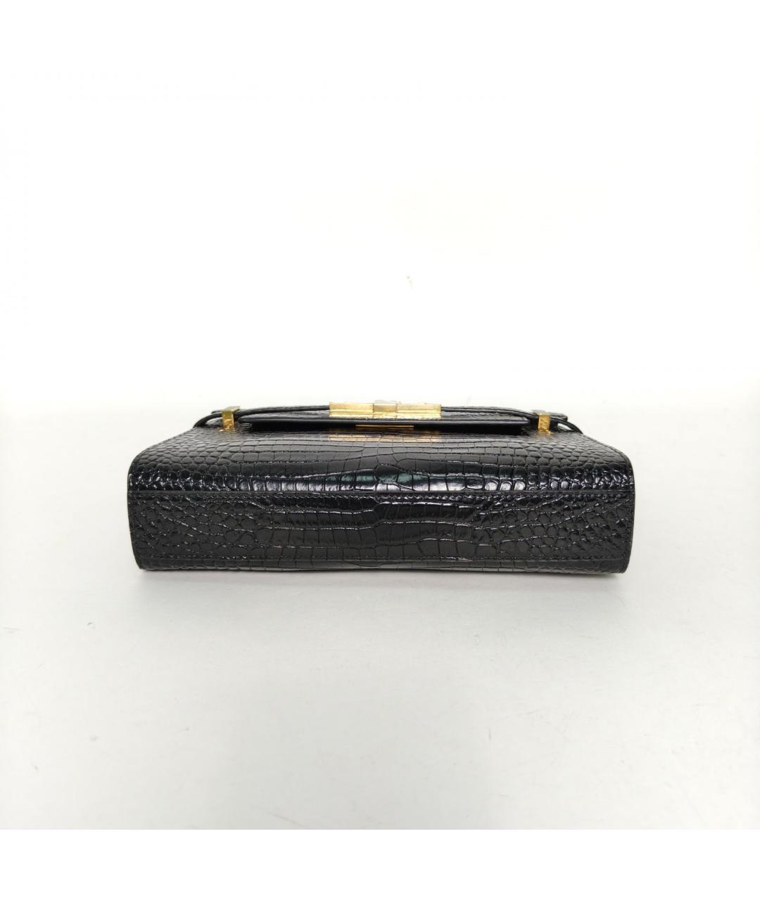 SAINT LAURENT Черная кожаная сумка через плечо, фото 6