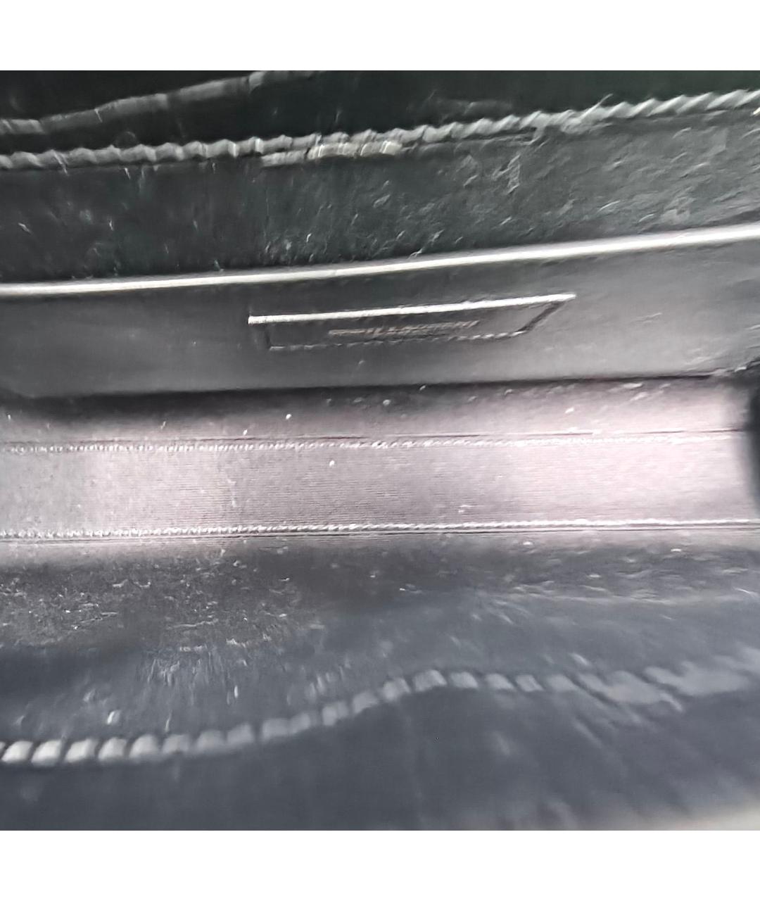 SAINT LAURENT Черная кожаная сумка через плечо, фото 8
