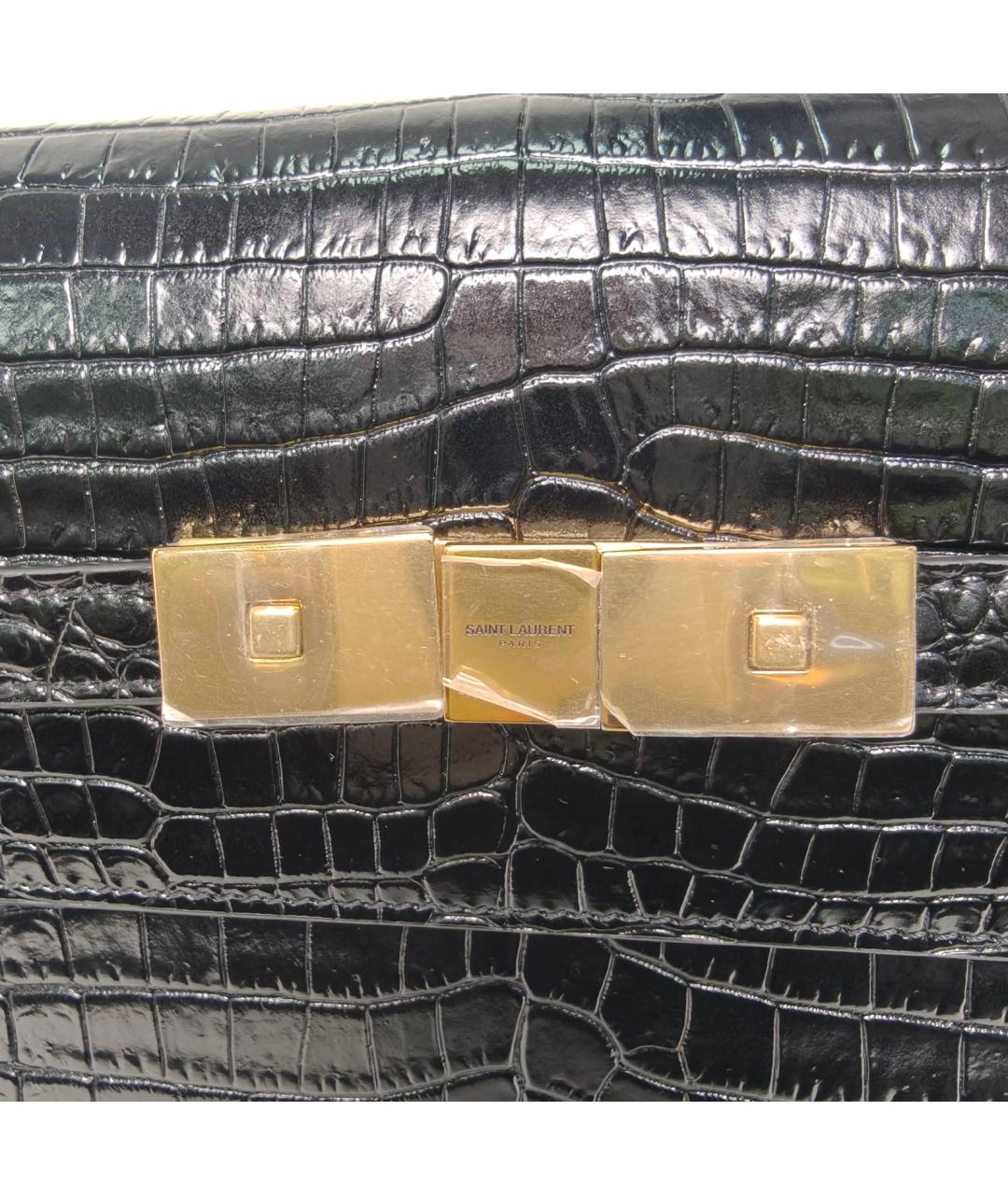 SAINT LAURENT Черная кожаная сумка через плечо, фото 7