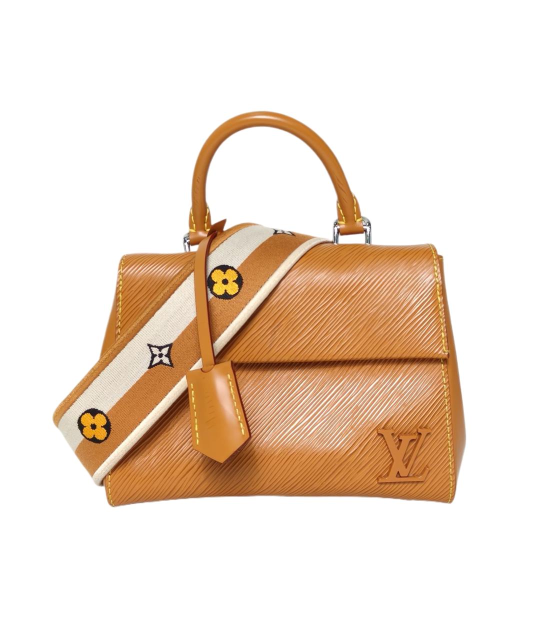 LOUIS VUITTON Коричневая кожаная сумка с короткими ручками, фото 10