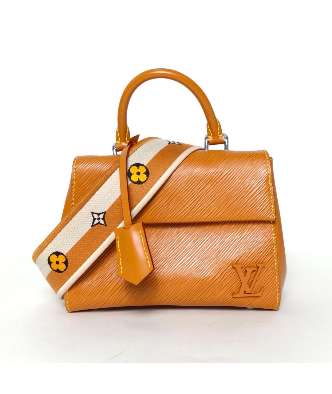 LOUIS VUITTON Коричневая кожаная сумка с короткими ручками, фото 5