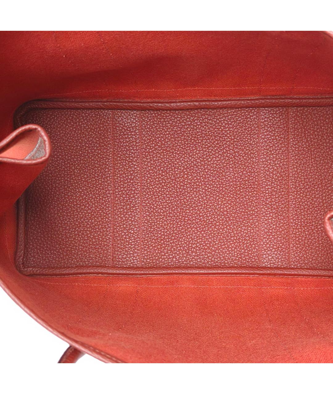 HERMES Красная тканевая сумка тоут, фото 7