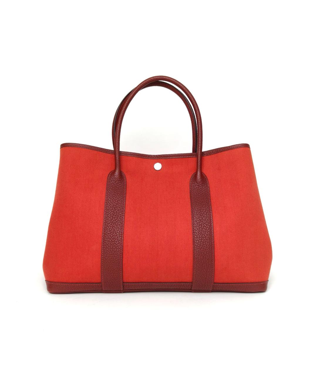 HERMES Красная тканевая сумка тоут, фото 2