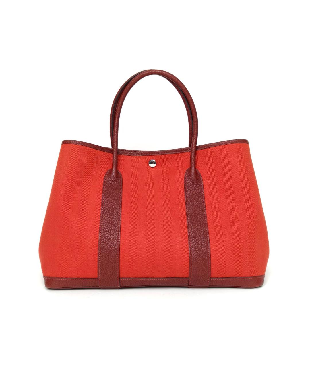 HERMES Красная тканевая сумка тоут, фото 4