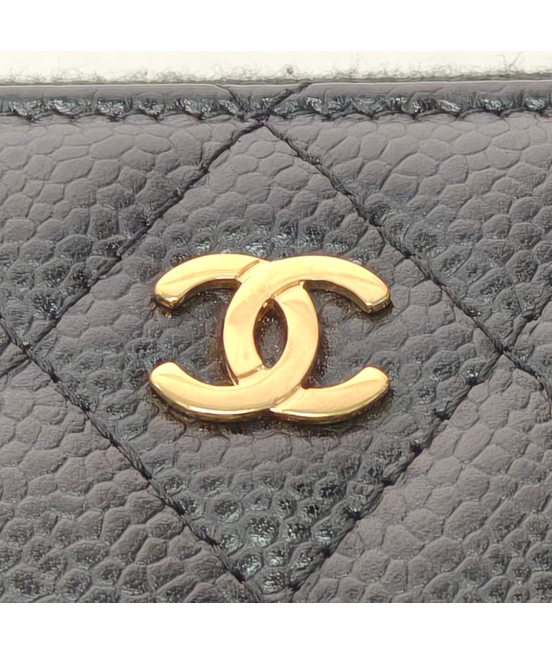 CHANEL Черный кожаный кошелек, фото 8