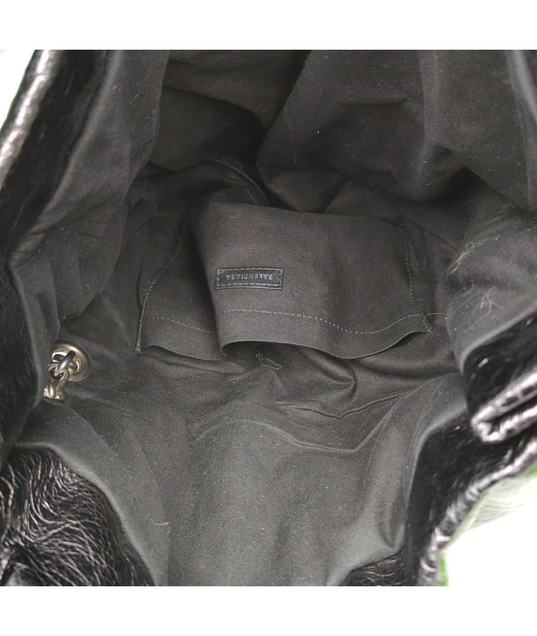 BALENCIAGA Черная кожаная сумка через плечо, фото 9