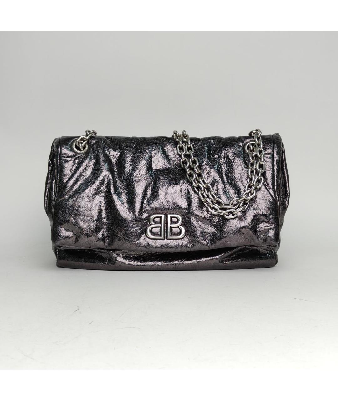 BALENCIAGA Черная кожаная сумка через плечо, фото 2