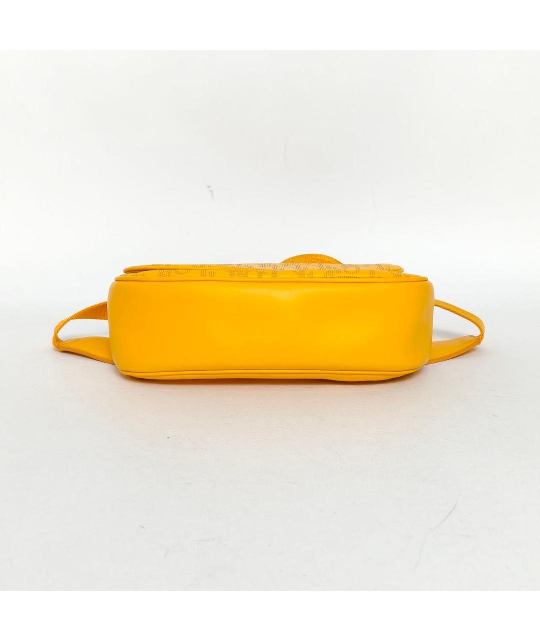 CHRISTIAN DIOR Желтая кожаная поясная сумка, фото 6