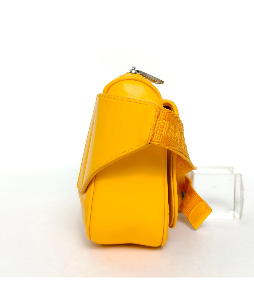 CHRISTIAN DIOR Желтая кожаная поясная сумка, фото 3
