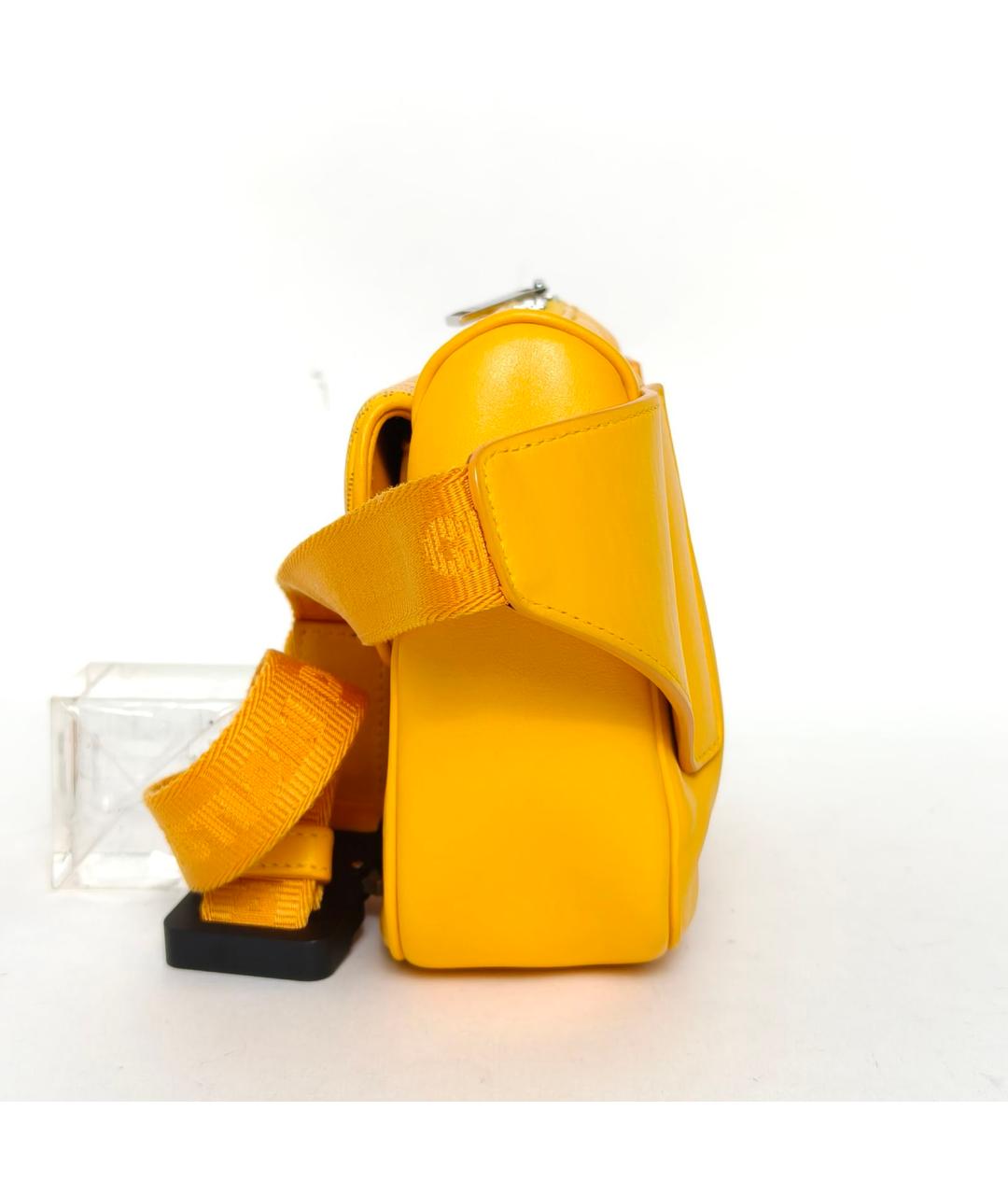 CHRISTIAN DIOR Желтая кожаная поясная сумка, фото 5