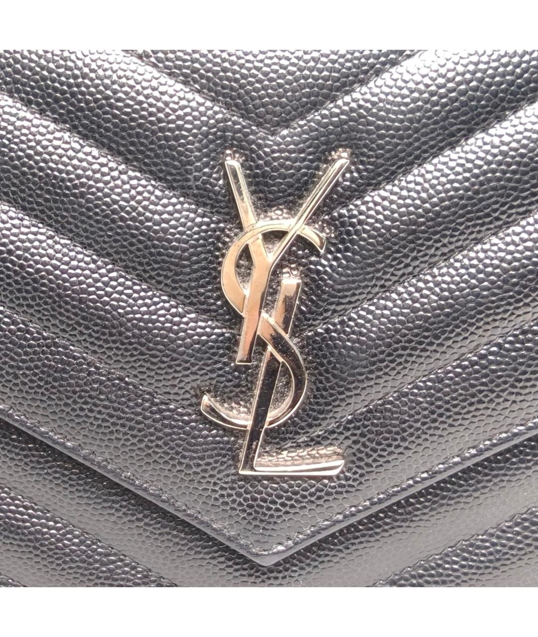 SAINT LAURENT Черная кожаная сумка через плечо, фото 7