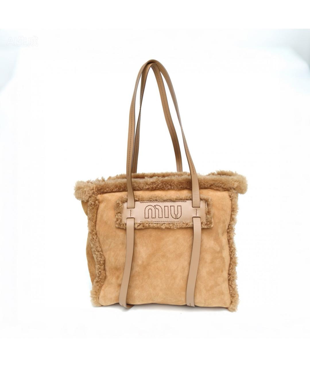 MIU MIU Коричневая замшевая сумка тоут, фото 2