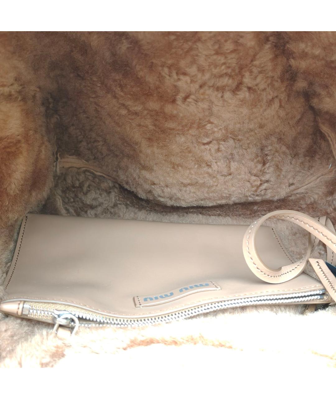 MIU MIU Коричневая замшевая сумка тоут, фото 7