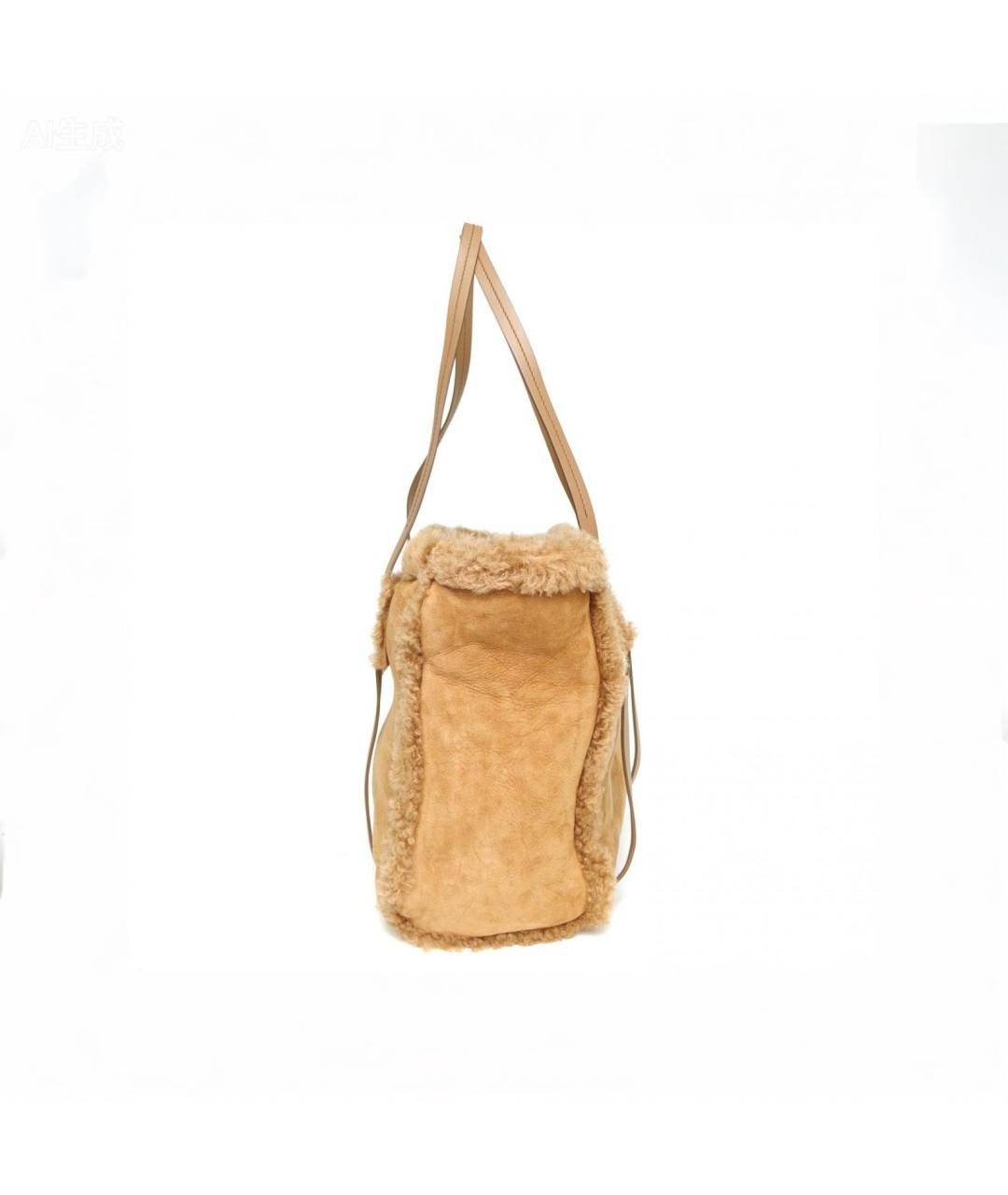 MIU MIU Коричневая замшевая сумка тоут, фото 3