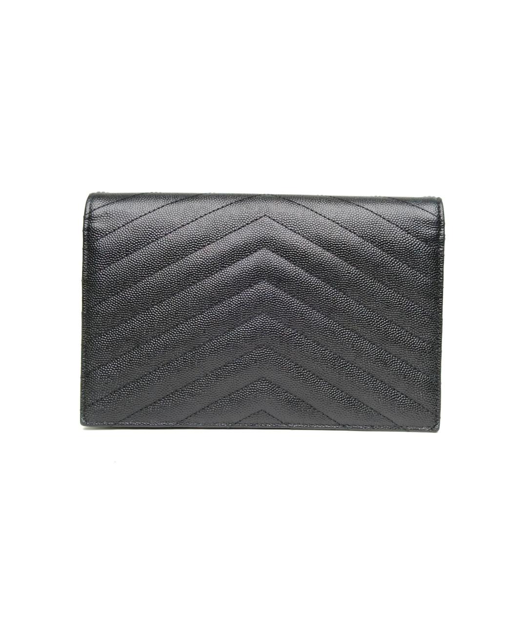 SAINT LAURENT Черная кожаная сумка через плечо, фото 4