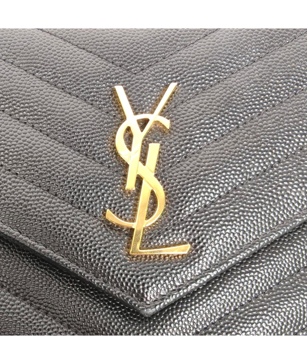 SAINT LAURENT Черная кожаная сумка через плечо, фото 7