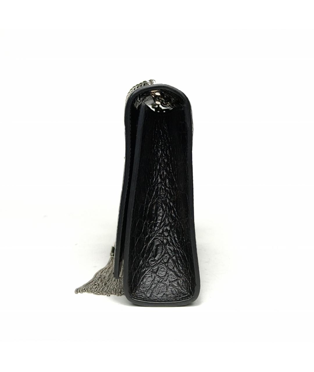 SAINT LAURENT Черная кожаная сумка через плечо, фото 3