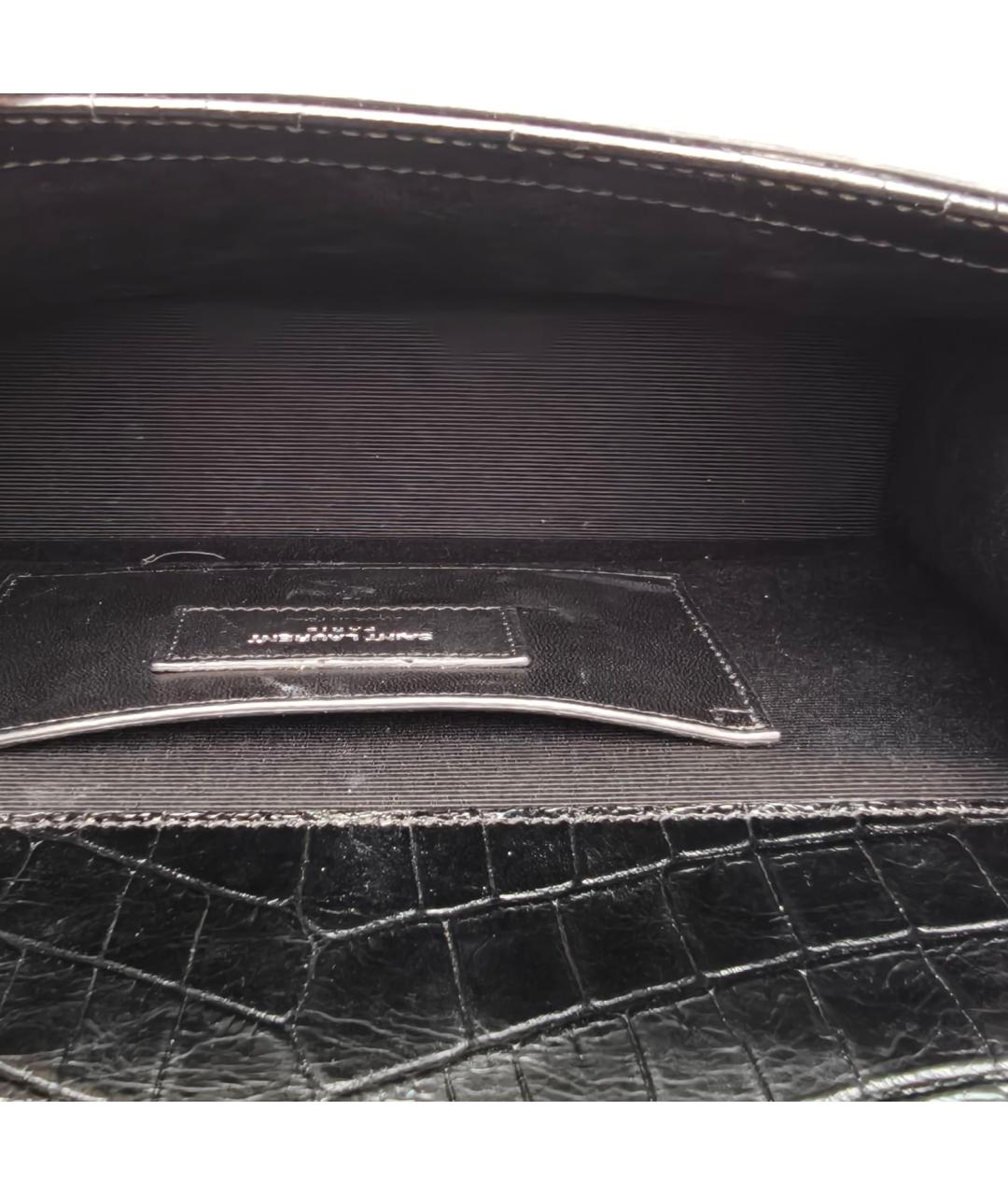 SAINT LAURENT Черная кожаная сумка через плечо, фото 8