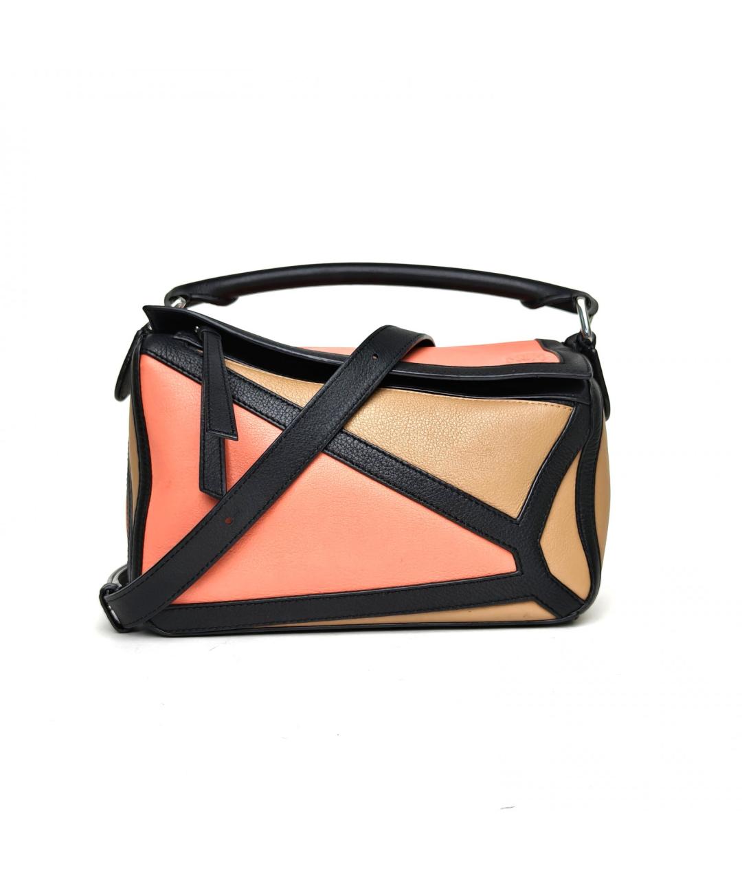 LOEWE Коралловая кожаная сумка с короткими ручками, фото 2