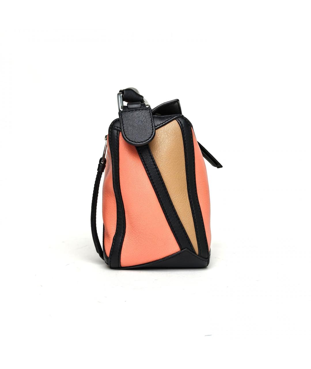 LOEWE Коралловая кожаная сумка с короткими ручками, фото 5