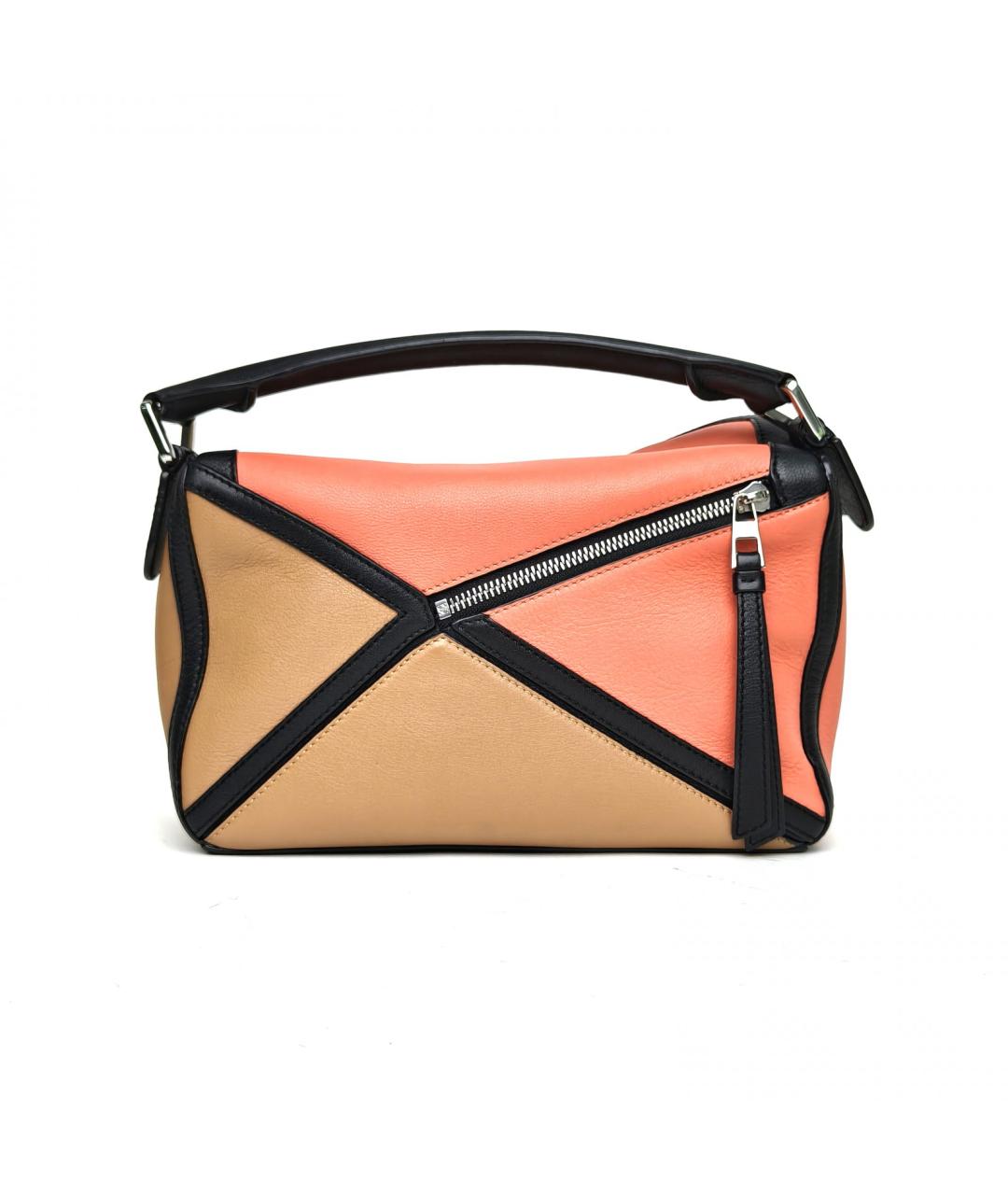 LOEWE Коралловая кожаная сумка с короткими ручками, фото 4