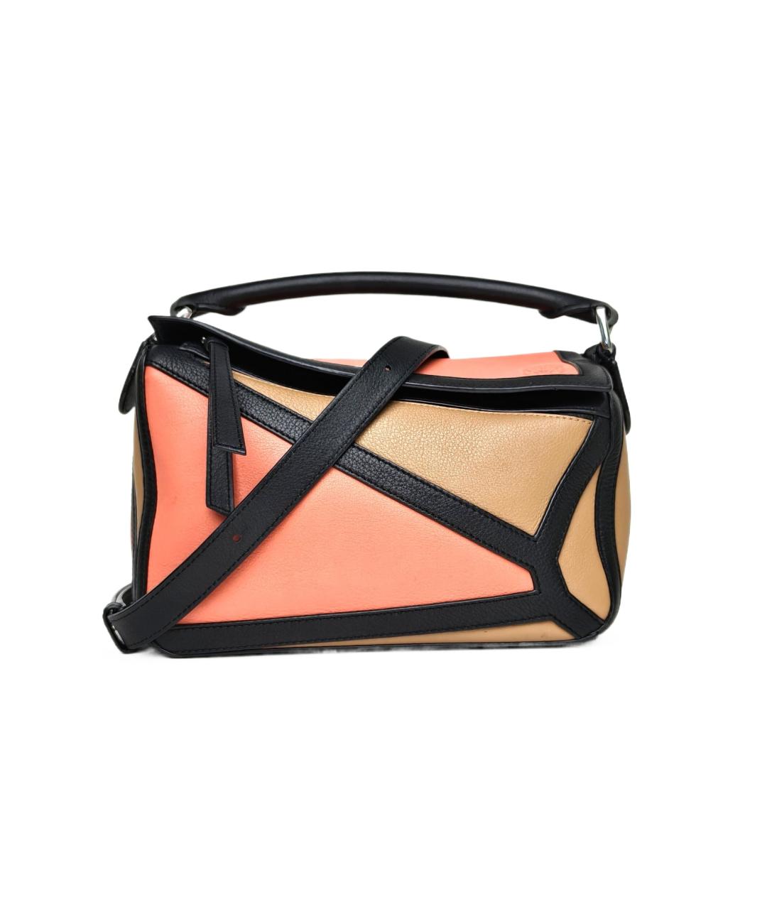 LOEWE Коралловая кожаная сумка с короткими ручками, фото 10