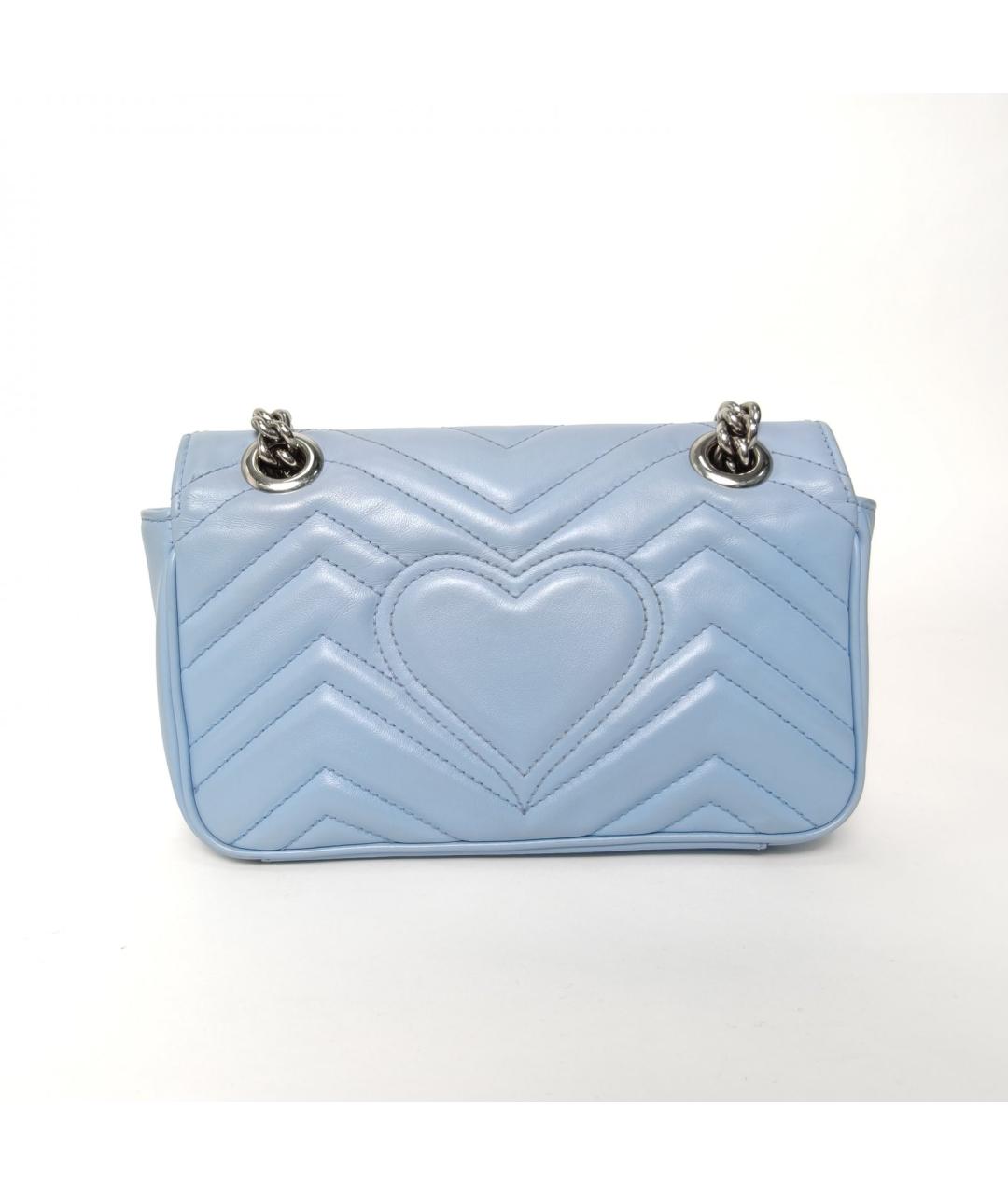 GUCCI Голубая кожаная сумка через плечо, фото 4