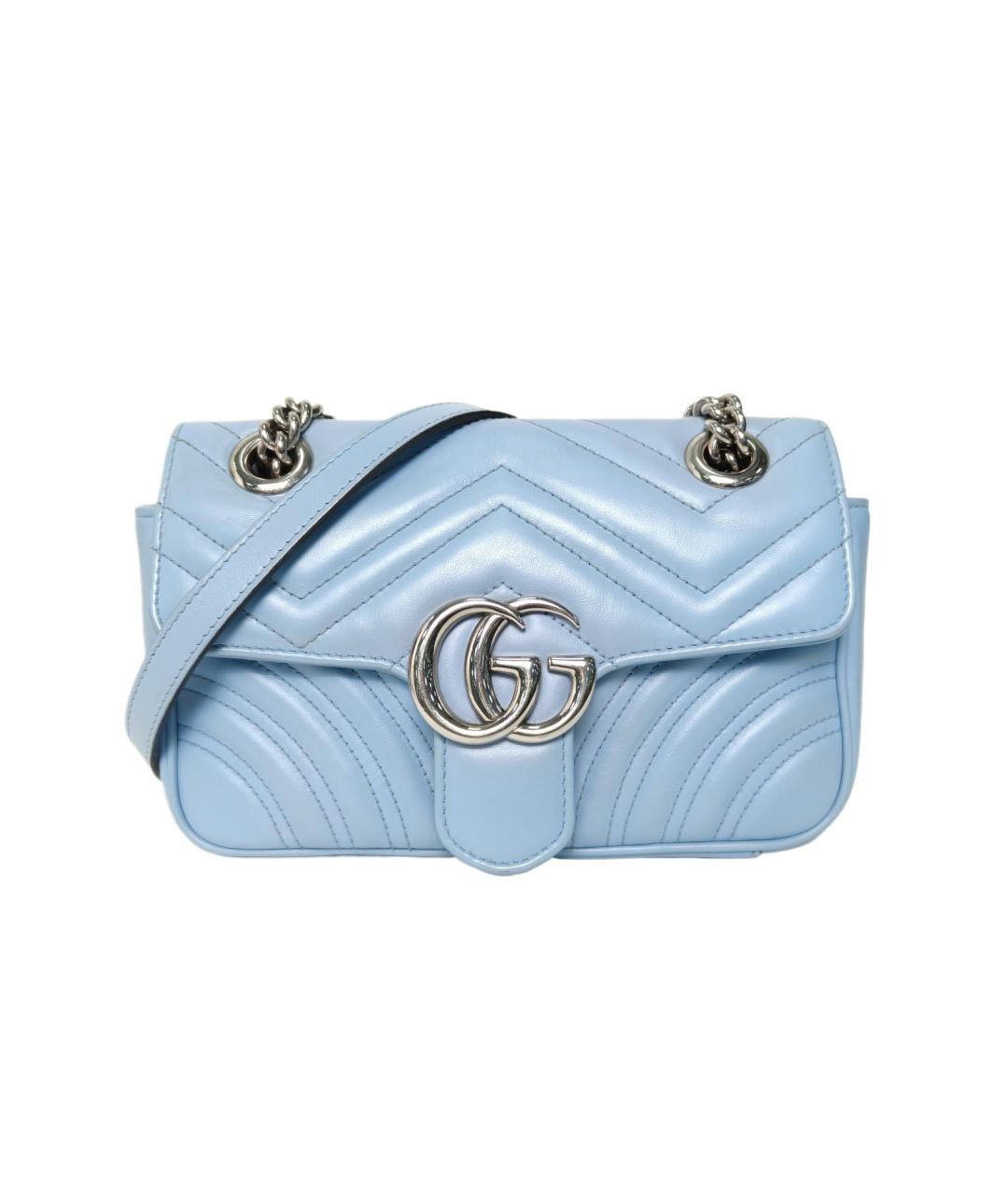 GUCCI Голубая кожаная сумка через плечо, фото 10