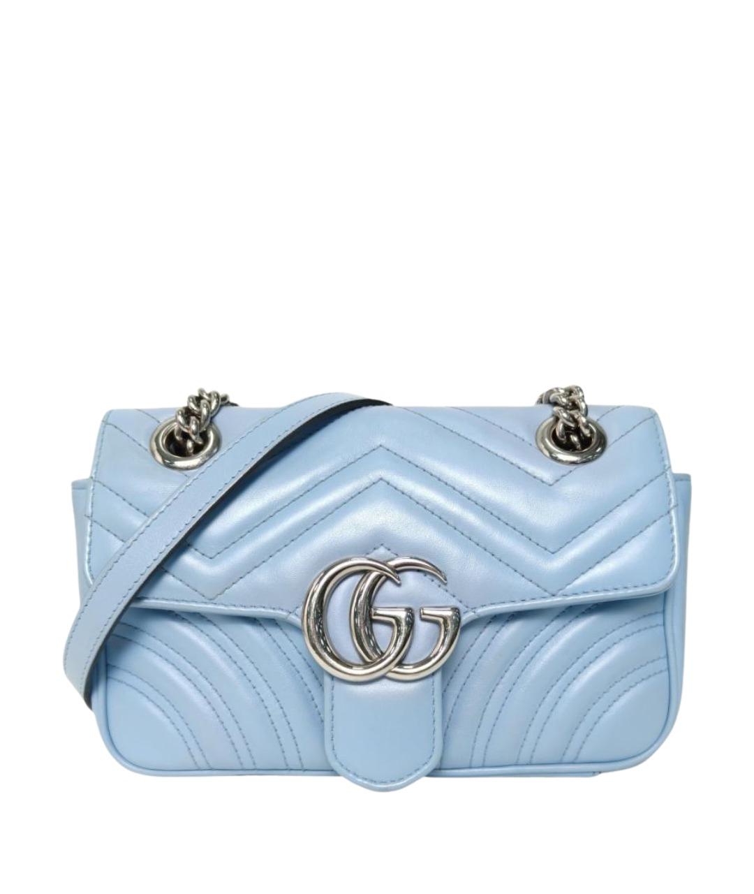 GUCCI Голубая кожаная сумка через плечо, фото 1