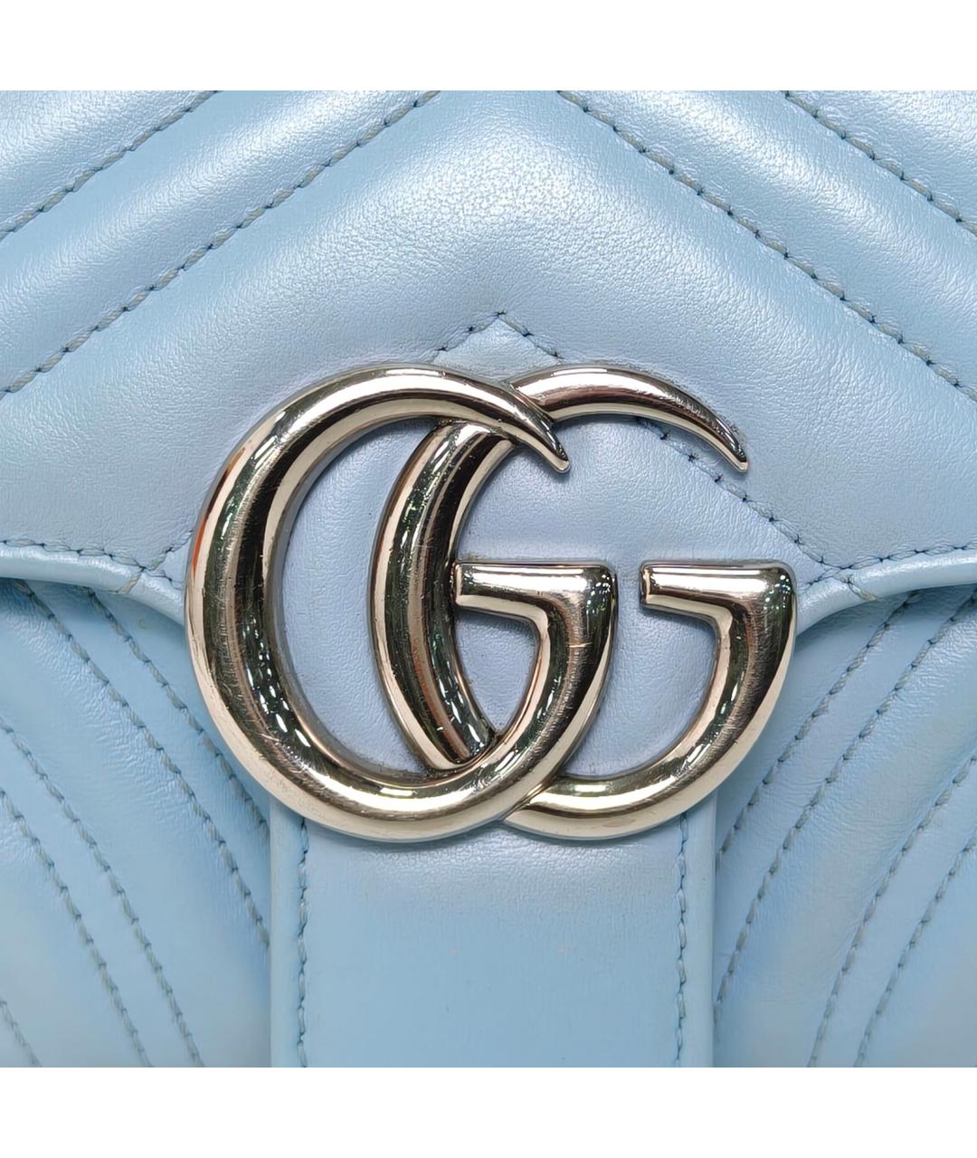 GUCCI Голубая кожаная сумка через плечо, фото 7