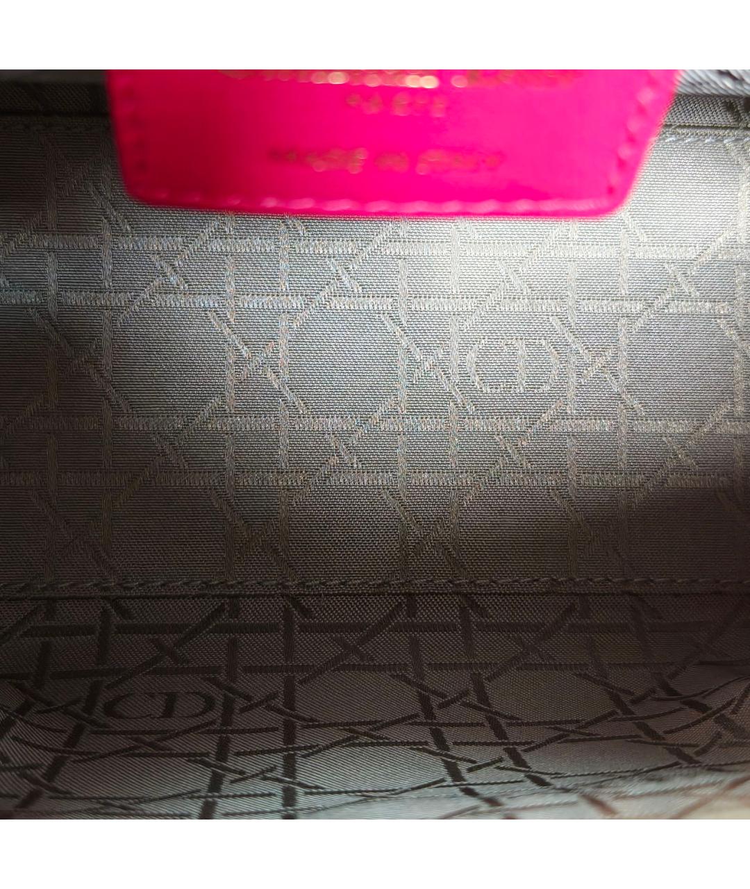 CHRISTIAN DIOR Фуксия кожаная сумка с короткими ручками, фото 8