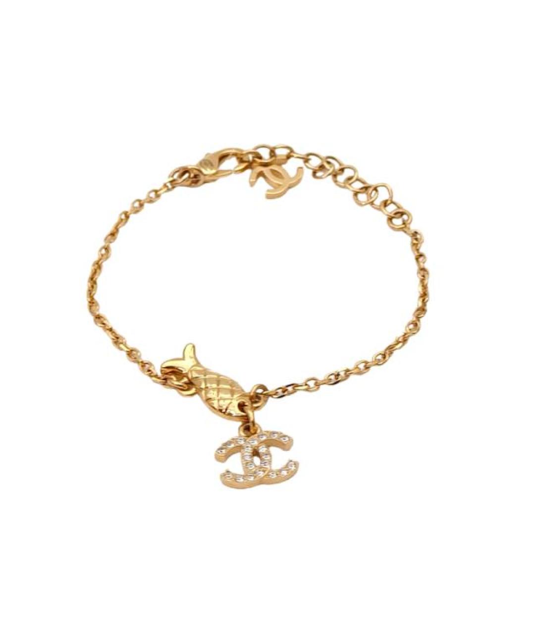 CHANEL Золотой металлический браслет, фото 3