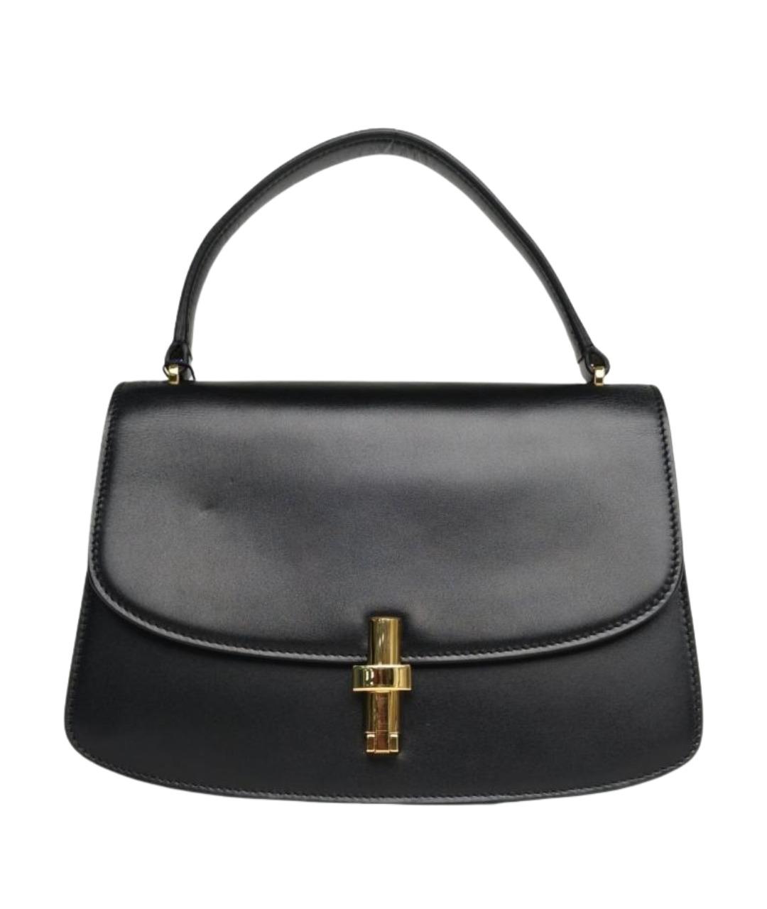 THE ROW Черная кожаная сумка с короткими ручками, фото 1