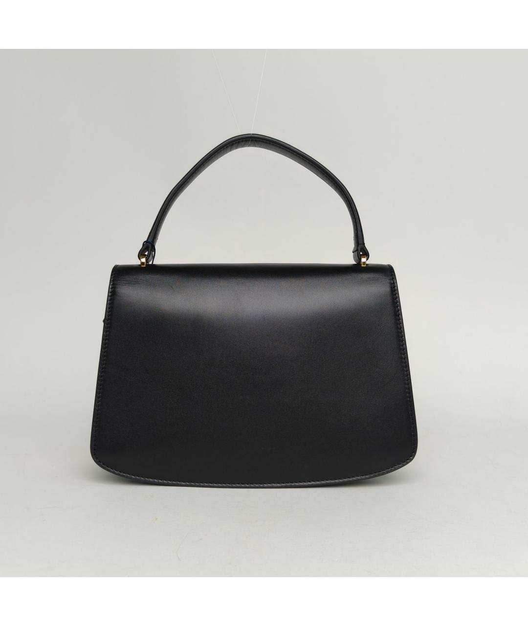 THE ROW Черная кожаная сумка с короткими ручками, фото 4