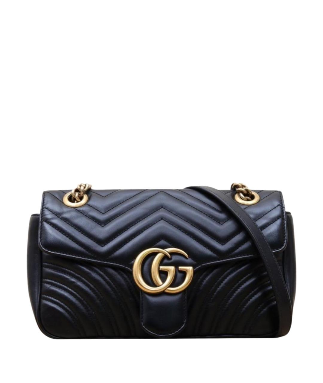 GUCCI Черная кожаная сумка через плечо, фото 1