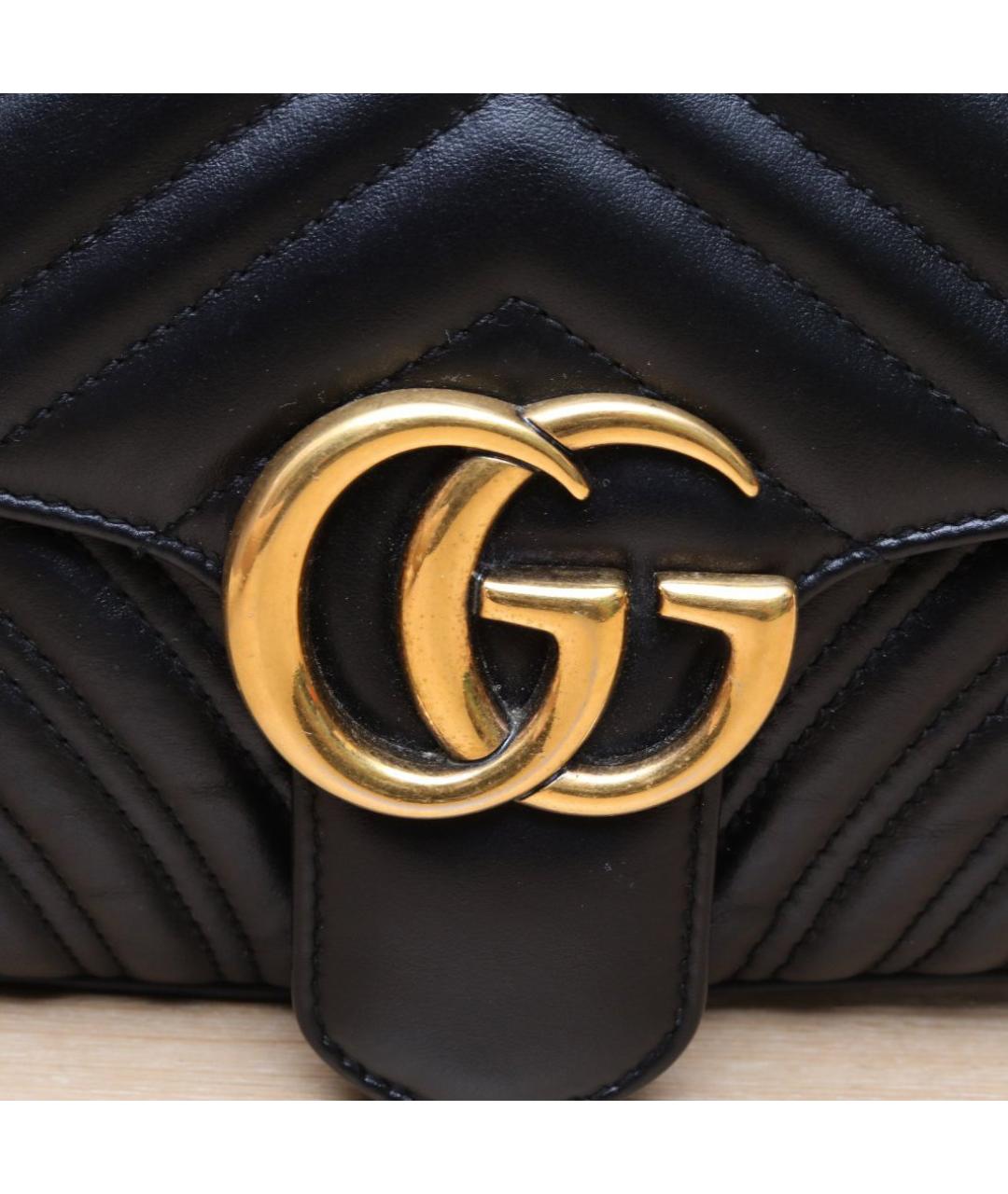 GUCCI Черная кожаная сумка через плечо, фото 7