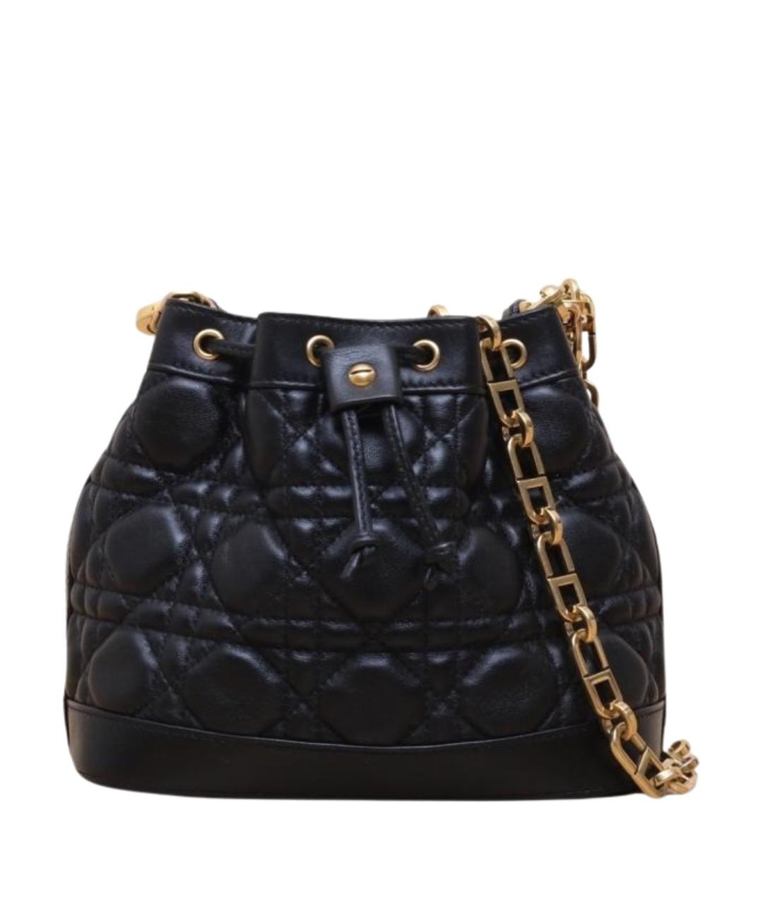 CHRISTIAN DIOR Черная кожаная сумка через плечо, фото 1