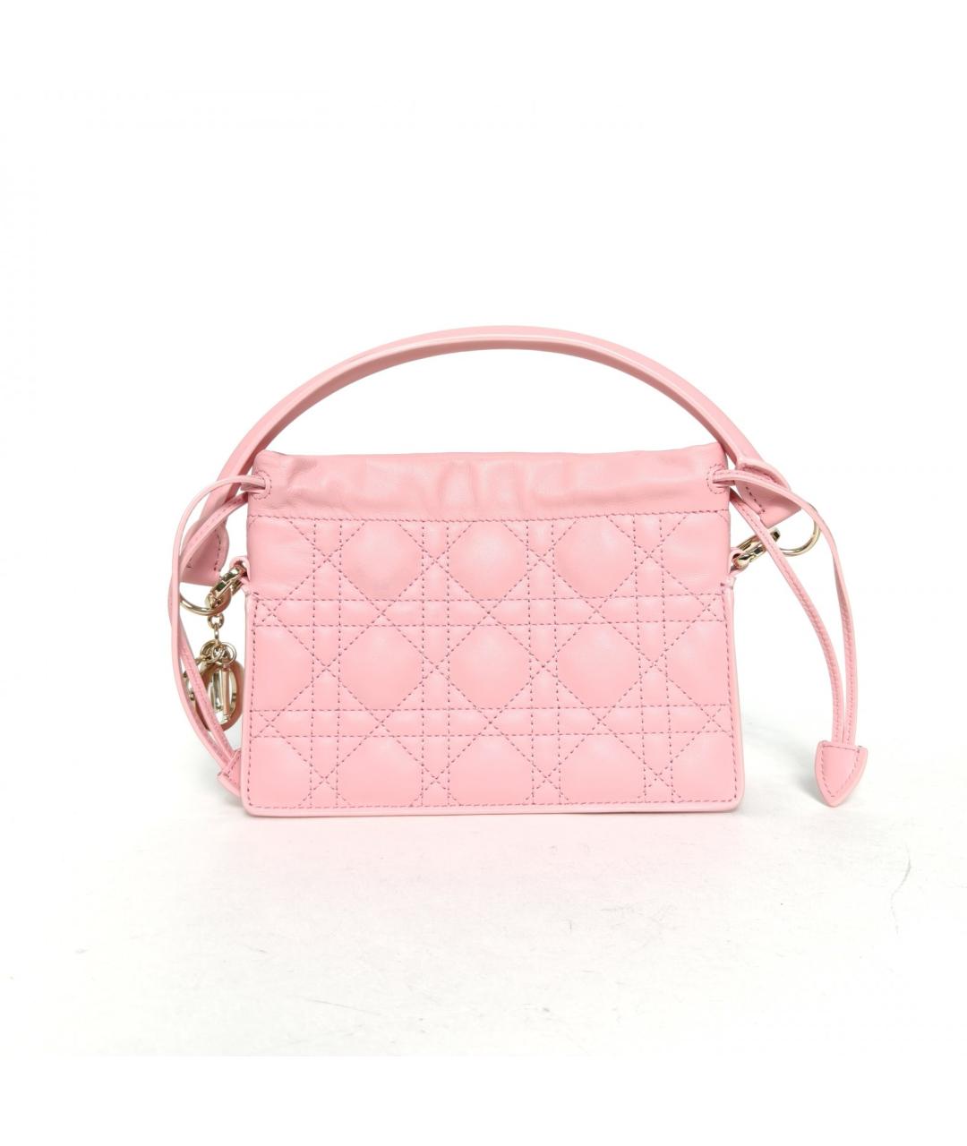 CHRISTIAN DIOR Розовая кожаная сумка через плечо, фото 4