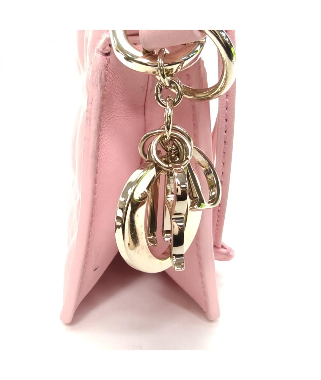 CHRISTIAN DIOR Розовая кожаная сумка через плечо, фото 7