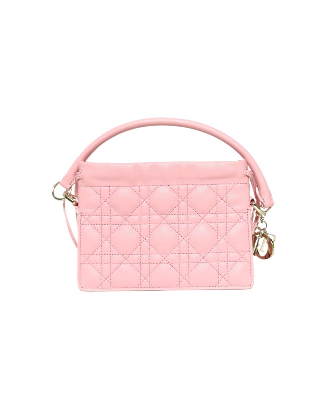 CHRISTIAN DIOR Розовая кожаная сумка через плечо, фото 9
