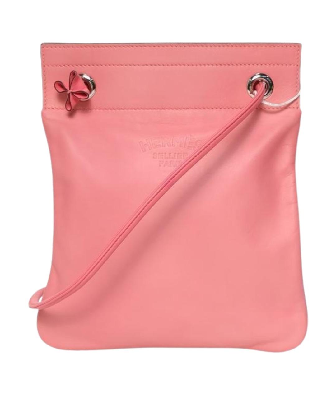 HERMES Розовая кожаная сумка через плечо, фото 1