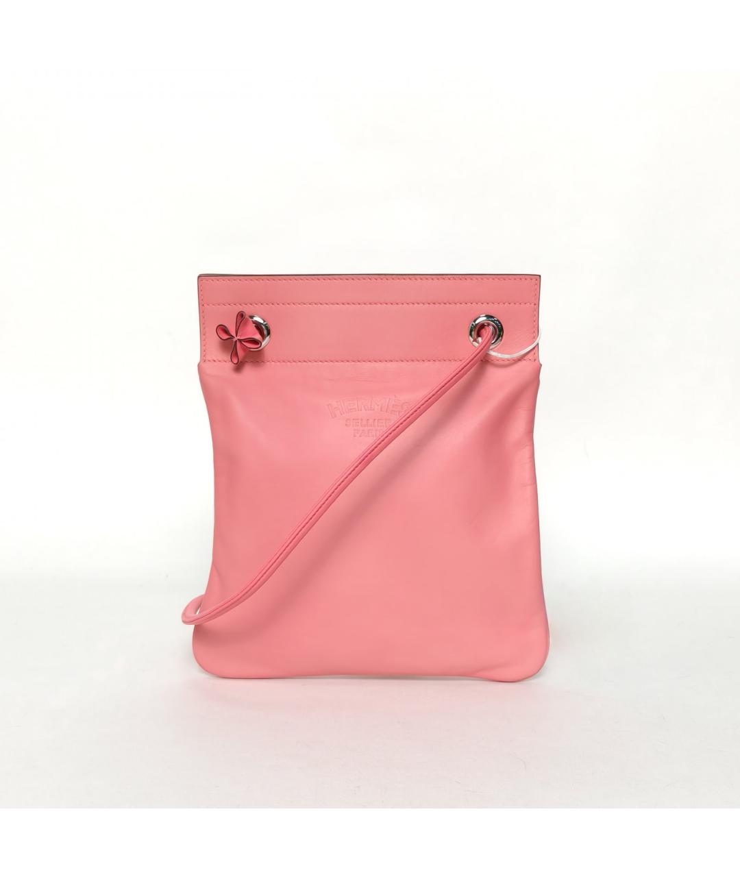 HERMES Розовая кожаная сумка через плечо, фото 2