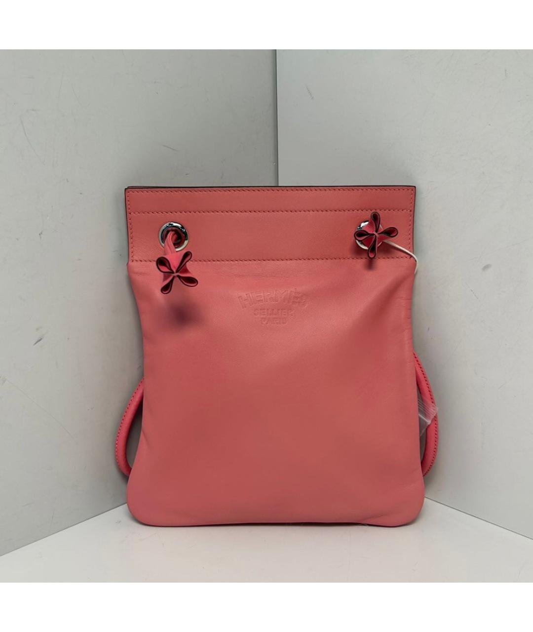 HERMES Розовая кожаная сумка через плечо, фото 8