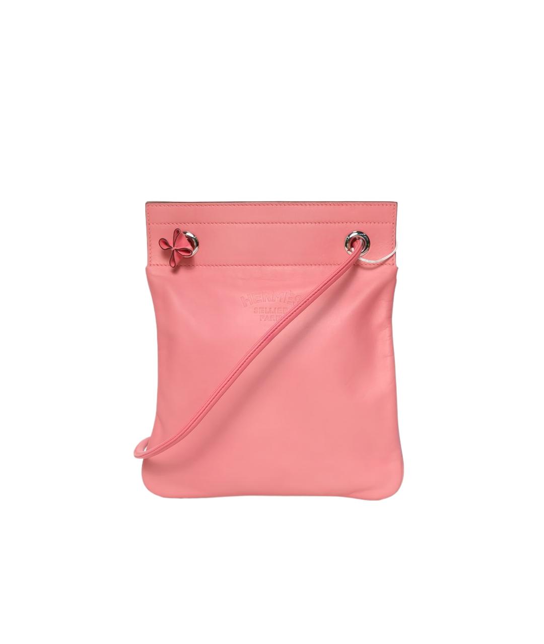 HERMES Розовая кожаная сумка через плечо, фото 9