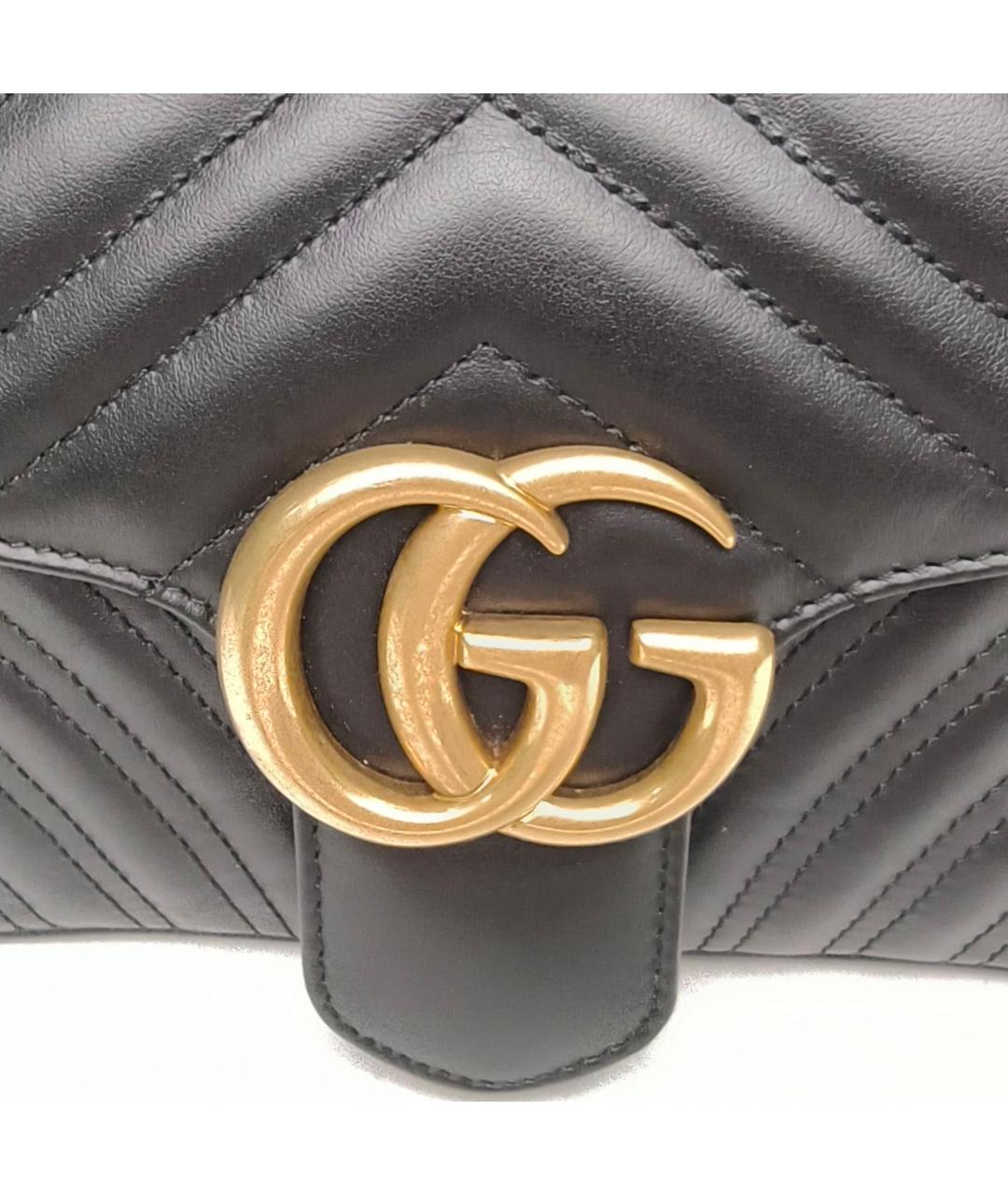 GUCCI Черная кожаная сумка через плечо, фото 8