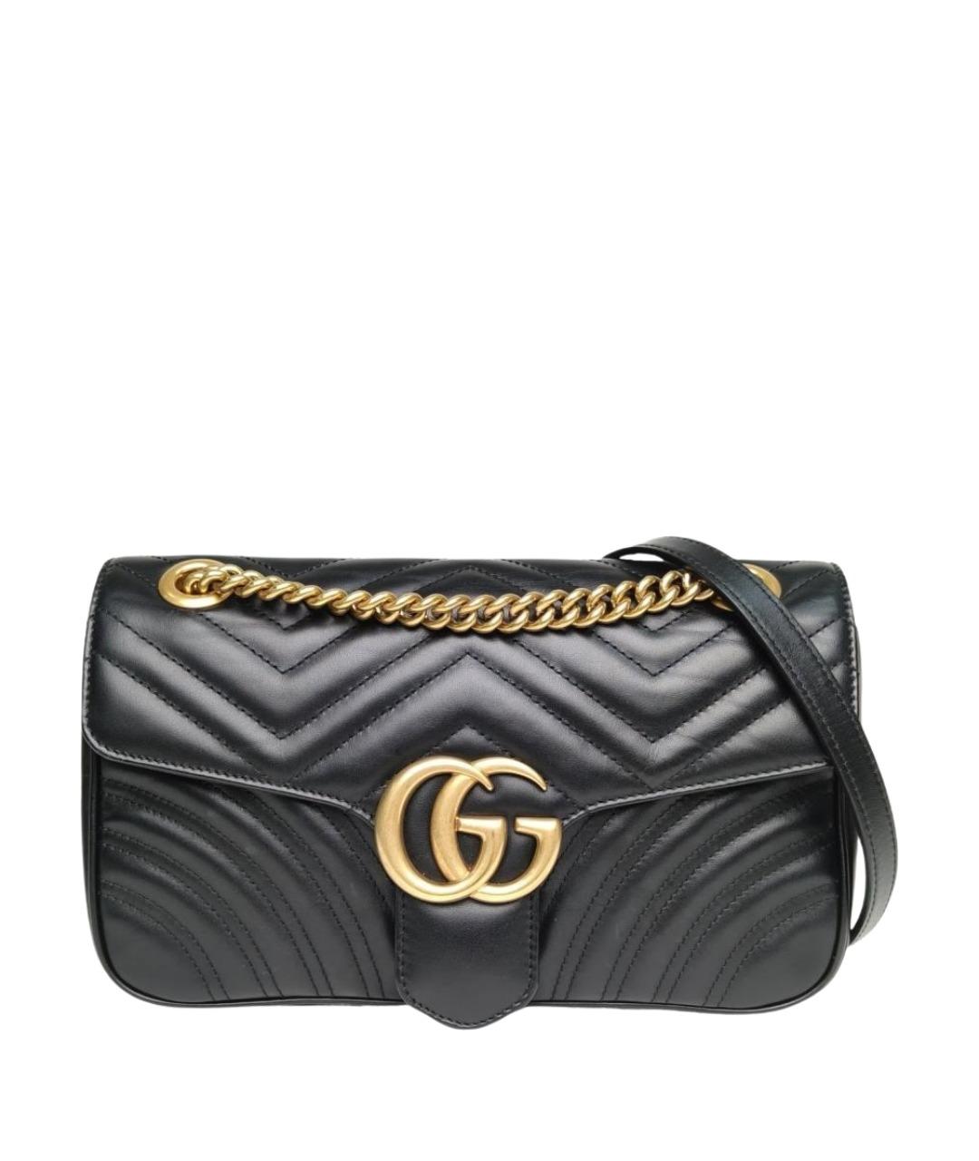 GUCCI Черная кожаная сумка через плечо, фото 1