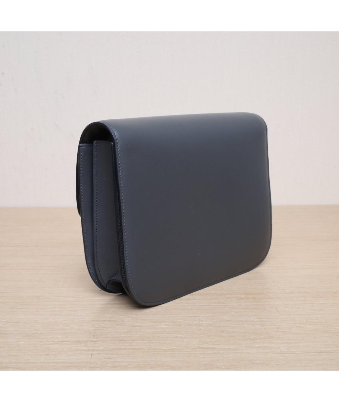 CELINE Антрацитовая кожаная сумка через плечо, фото 6