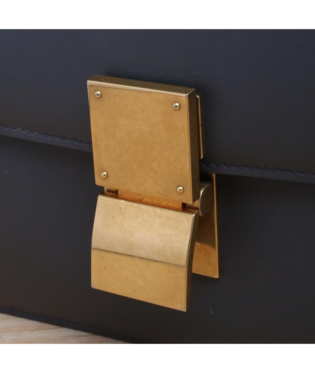 CELINE Антрацитовая кожаная сумка через плечо, фото 8