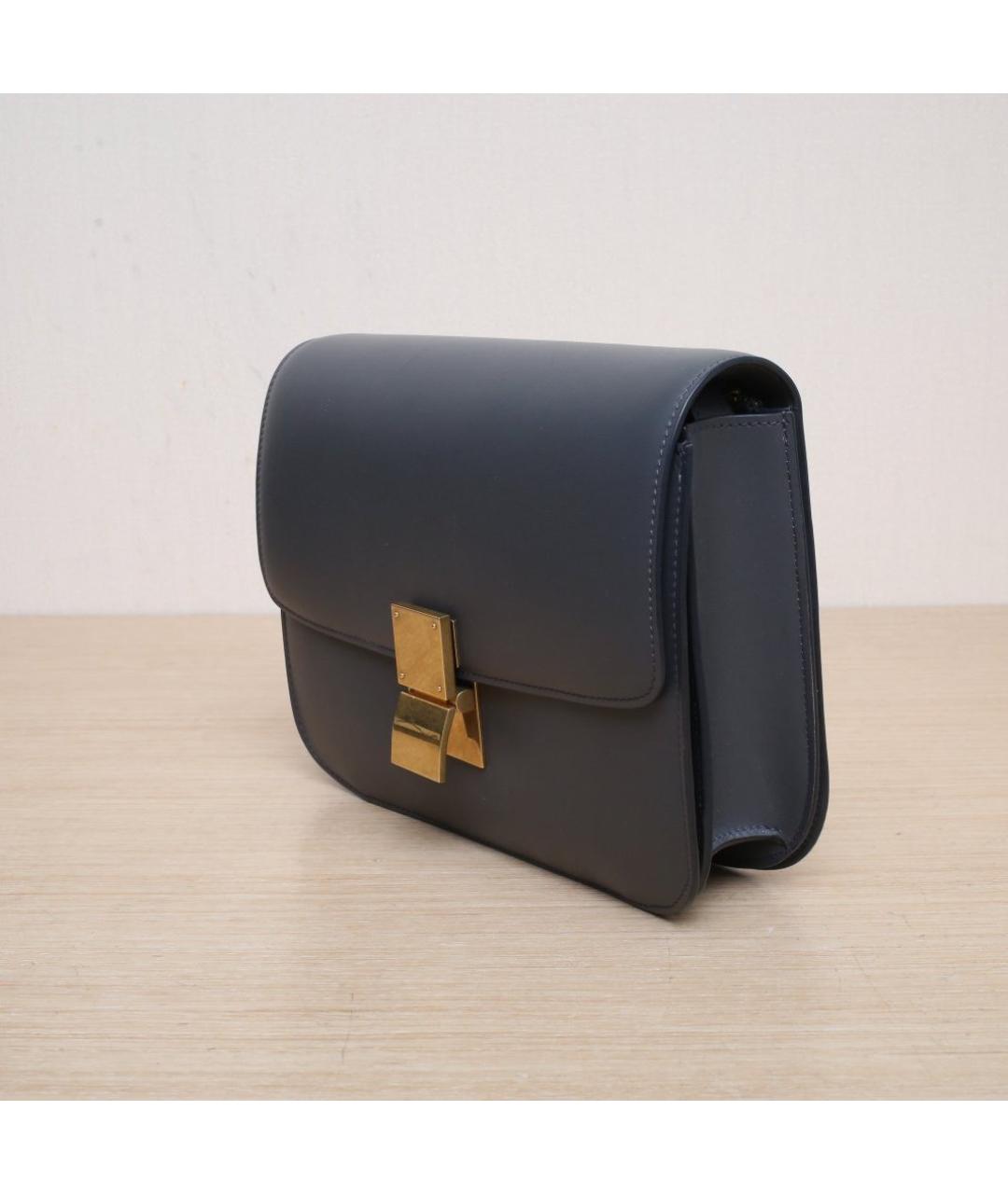 CELINE Антрацитовая кожаная сумка через плечо, фото 4